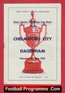 Chelmsford City v Dagenham 1981 – Essex Senior Cup Final