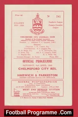 Chelmsford City v Harwich Parkeston 1960 – Counties Semi Final