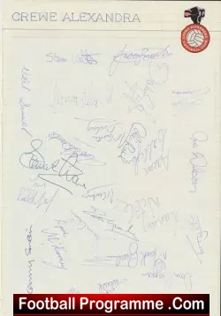 Crewe Alexandra Football Club 1991 1992 Multi Autographed SIGNED - football programme