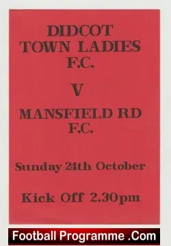 Didcot Town Ladies v Mansfield Road 1990's - Womens Football - football programme