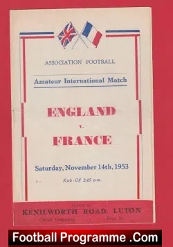 England v France 1953 – Amateur International at Luton Town