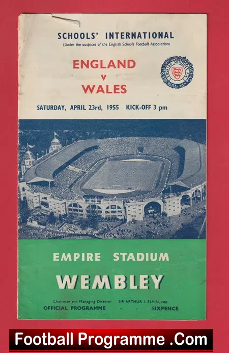 England v Wales 1955 – Schoolboys Plus Match Ticket
