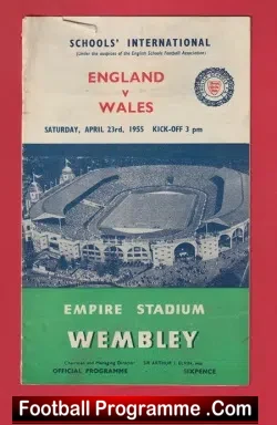 England v Wales 1955 – Schoolboys Plus Match Ticket