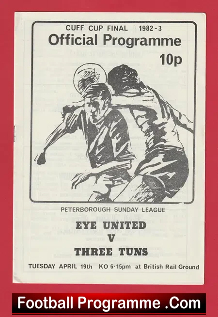 Eye United v Three Tuns 1983 Peterborough Sundy League Cup Final
