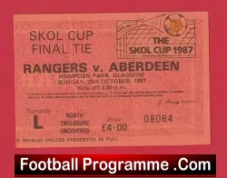 Glasgow Rangers v Aberdeen 1987 – Cup Final Ticket