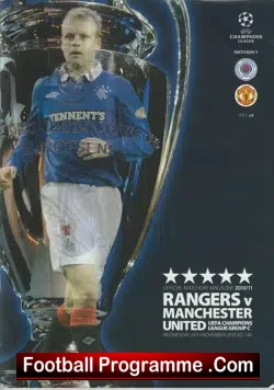 Glasgow Rangers v Manchester United 2010 - Champions League - football programme