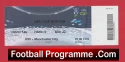 HSV Hamburg v Manchester City 2009 – UEFA Cup Football Ticket