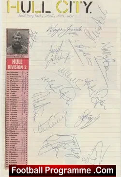 Hull City Football Club 1989 1990 Multi Autographed SIGNED - football programme