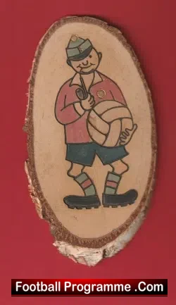 Italy Old Wooden Bark Football Plaque Autographed SIGNED - football programme
