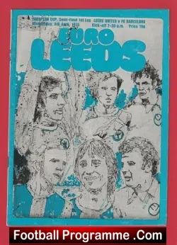 Leeds United v Barcelona 1975 - European Cup Semi Final - football programme