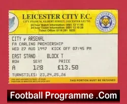 Leicester City v Arsenal 1997 – Football Ticket