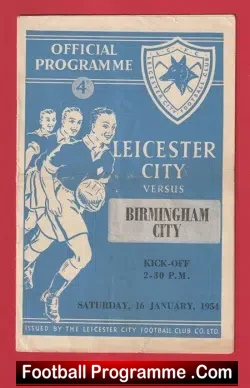 Leicester City v Birmingham City 1954 - football programme