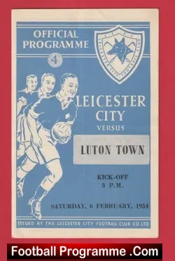 Leicester City v Luton Town 1954 - football programme