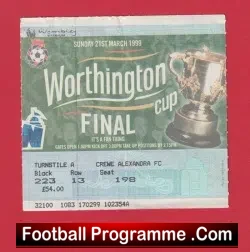 Leicester City v Tottenham 1999 Football Ticket League Cup Final