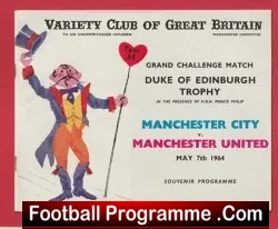 Manchester City v Manchester United 1964 - Variety Club Friendly - football programme