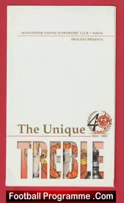 Manchester United Malta Supporters Club Unique Treble 1999 - football programme
