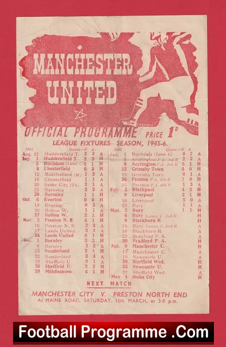 Manchester United v Blackburn Rovers 1946 – Man Utd 1940s