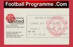 Manchester United v Bristol City 1977 – Football Ticket