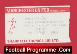 Manchester United v Chelsea 1987 – Man Utd Football Ticket
