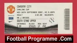 Manchester United v Coventry City 2007 – Football Ticket