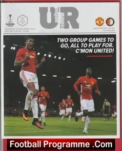 Manchester United v Feyenoord 2016 - Europa League - football programme