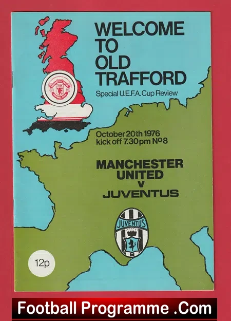 Manchester United v Juventus 1976 UEFA Cup Signed Tommy Docherty mANAGER
