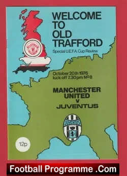 Manchester United v Juventus 1976 UEFA Cup Signed Tommy Docherty mANAGER