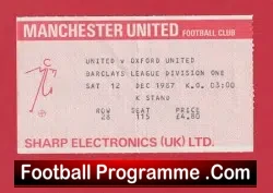 Manchester United v Oxford United 1987 – Football Ticket