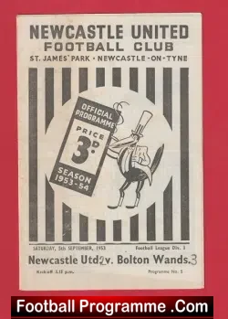 Newcastle United v Bolton Wanderers 1953
