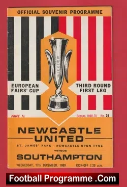 Newcastle United v Southampton 1969 – European Fairs Cup