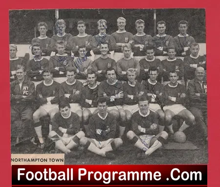 Northampton Town Football Club Multi Autographed SIGNED 1962/63