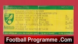 Norwich City v Manchester United 1994 – Football Ticket