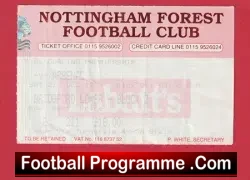 Nottingham Forest v Arsenal 1996 – Football Ticket