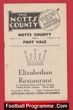 Notts County v Port Vale 1960