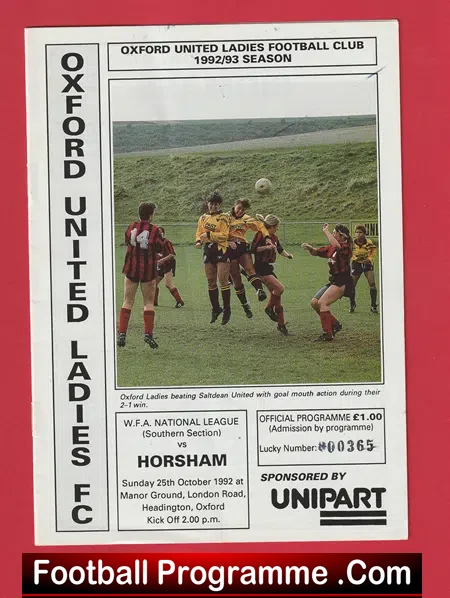 Oxford United Ladies v Horsham 1992 - Womens Football