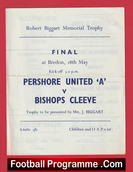 Pershore United v Bishops Cleeve 1950s – Robert Biggart Memorial