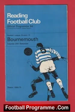 Reading v Bournemouth 1969 - 1960s - football programme
