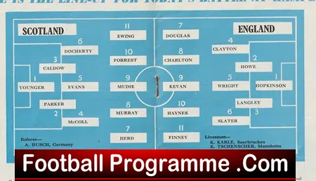 Scotland v England 1958 - Bobby Charlton First Game