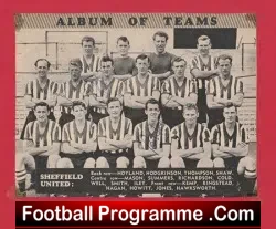 Sheffield United Football Club Multi Autographed SIGNED 1950s - football programme