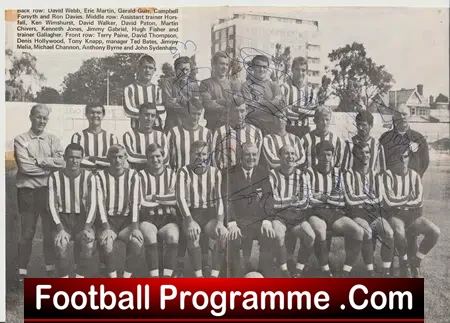 Southampton Football Club Picture Multi Autographed SIGNED 1967