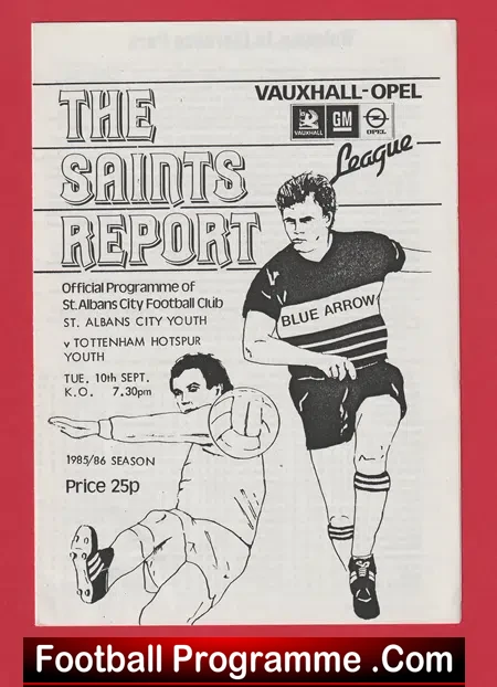 St Albans City v Tottenham 1985 – Youth Team Match