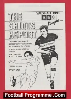 St Albans City v Tottenham 1985 – Youth Team Match