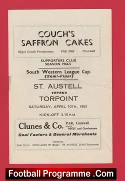 St Austell v Torpoint 1965 – South West League Semi Final