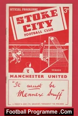 Stoke City v Manchester United 1953 - Man Utd 53 - football programme