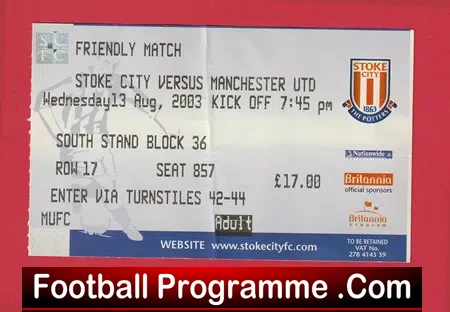 Chelsea v Manchester United 2002 – Football Ticket Friendly