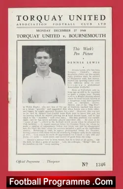 Torquay United v Bournemouth 1948 – Football Programme
