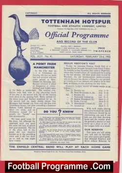 Tottenham Hotspur v Preston 1952