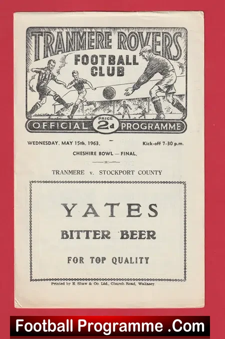Tranmere Rovers v Stockport County 1963 – Cheshire Cup Final
