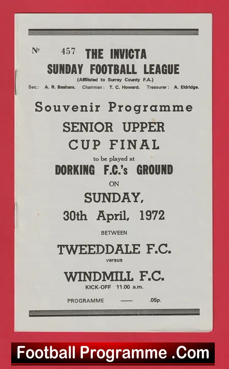 Tweeddale v Windmill 1972 – Senior Cup Final at Dorking