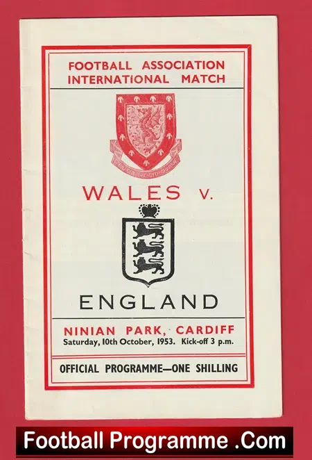 Wales v England 1953 – Plus Song Sheet